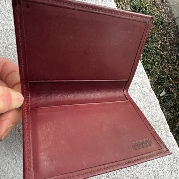 COACH Vintage Set of 2 Water Buffalo Leather Card Case Journal Diary Wine Plum - Picture 6 of 7